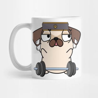 Funny pug is exercising Mug